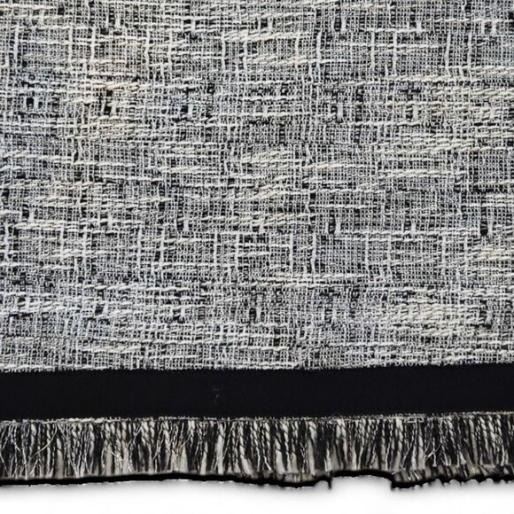 Calvin Klein Womens Size 8 Black & White Tweed Fringe Hem Knee Length Skirt - Picture 4 of 8